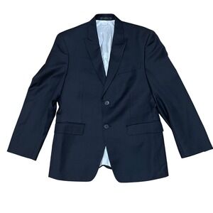 Calvin Klein Men's 38S Black Pinstripe 100% Wool 2-Button Suit Jacket Blazer